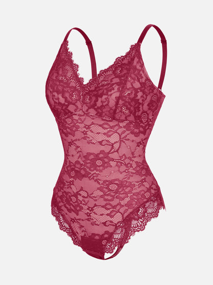 Lace V-Neck Stretch Bodysuit [BOGO]