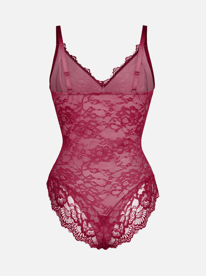 Lace V-Neck Stretch Bodysuit [BOGO]