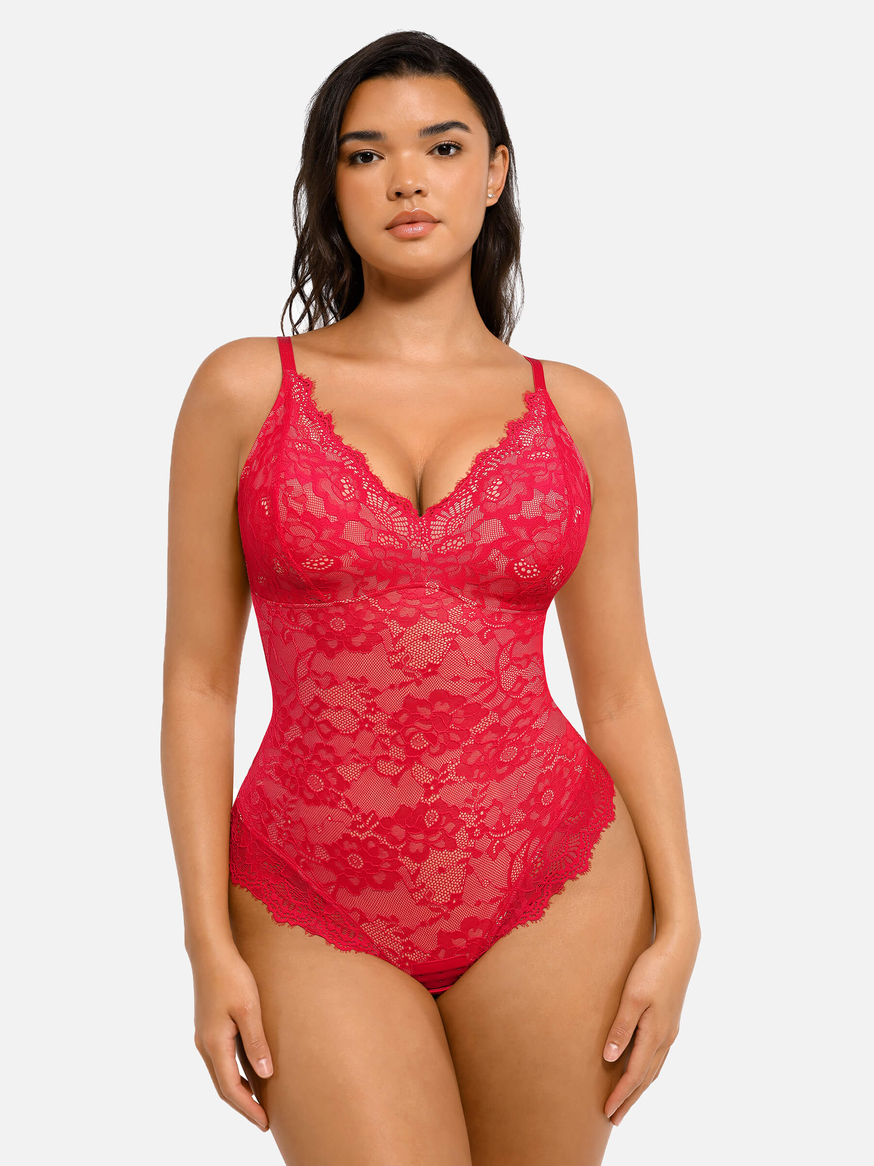 Lace Sculpt V-Neck  Bodysuit