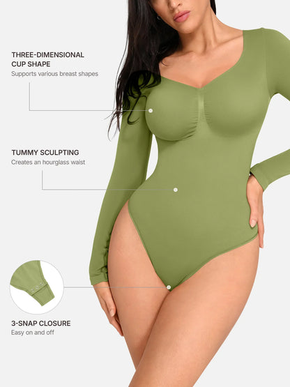 Seamless Long Sleeve Tummy Control Classic Bodysuit