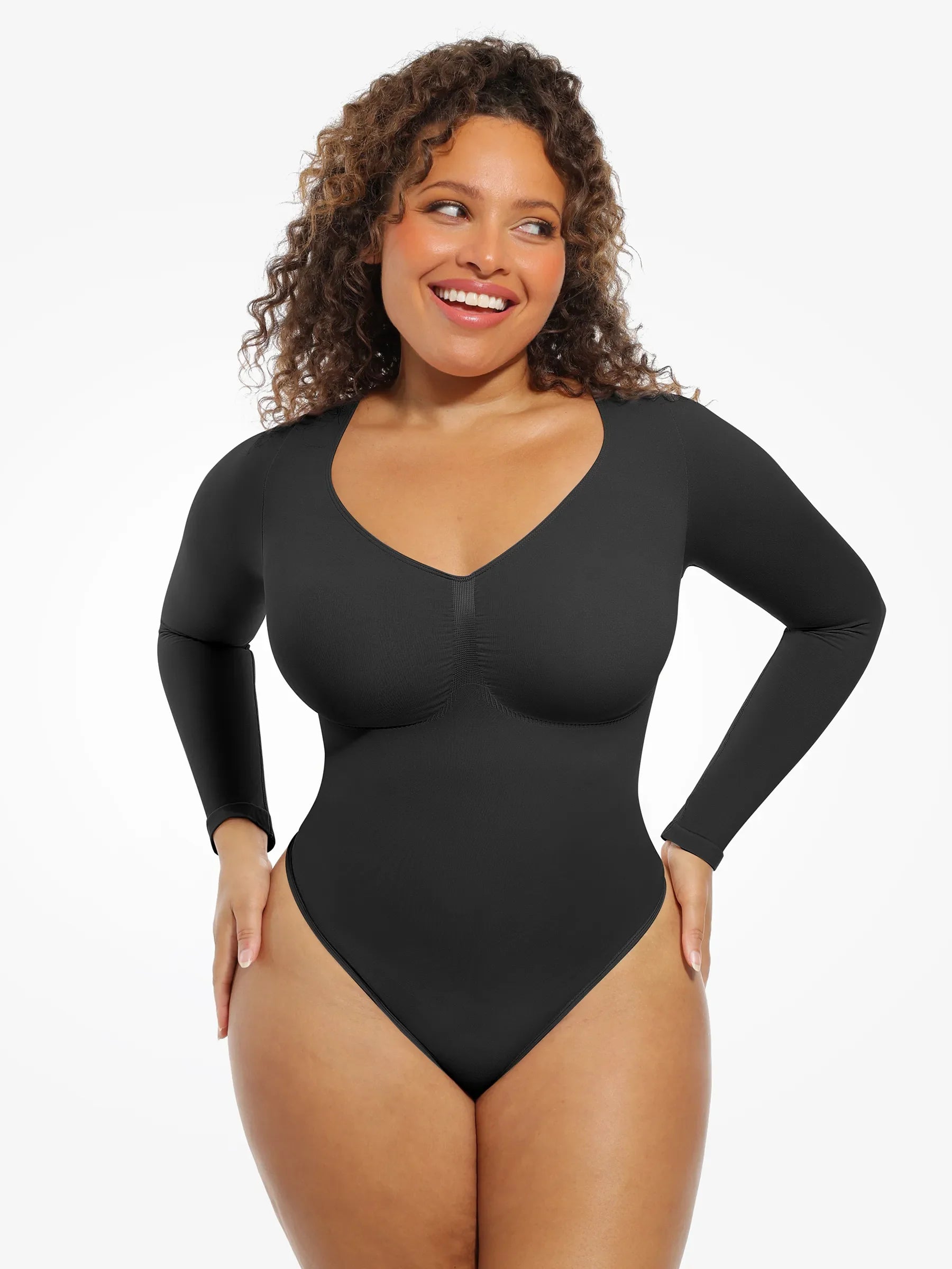 Seamless Supportive Long Sleeve Tummy Control Bodysuit [BOGO]