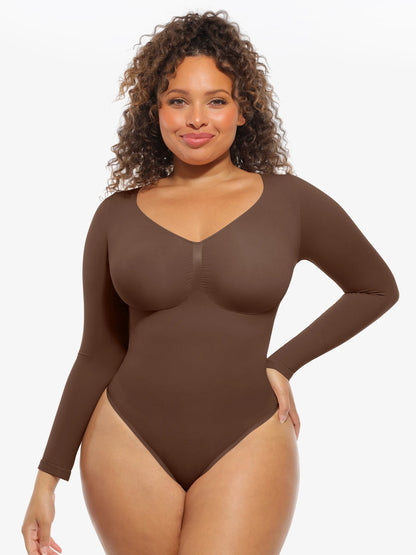 Seamless Supportive Long Sleeve Tummy Control Bodysuit [BOGO]