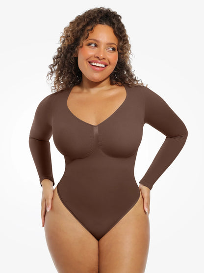 Seamless Supportive Long Sleeve Tummy Control Bodysuit [BOGO]