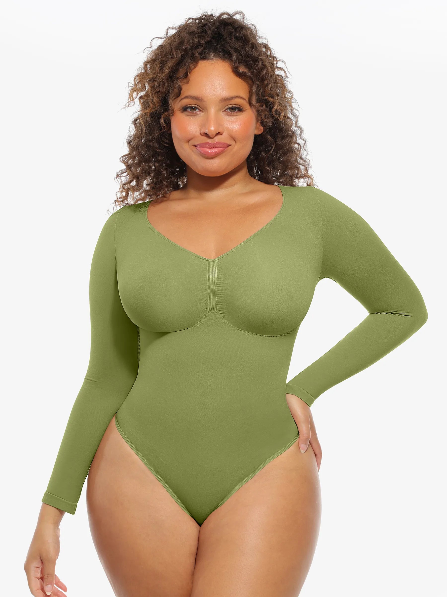 Seamless Supportive Long Sleeve Tummy Control Bodysuit [BOGO]