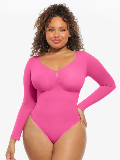 Seamless Supportive Long Sleeve Tummy Control Bodysuit [BOGO]