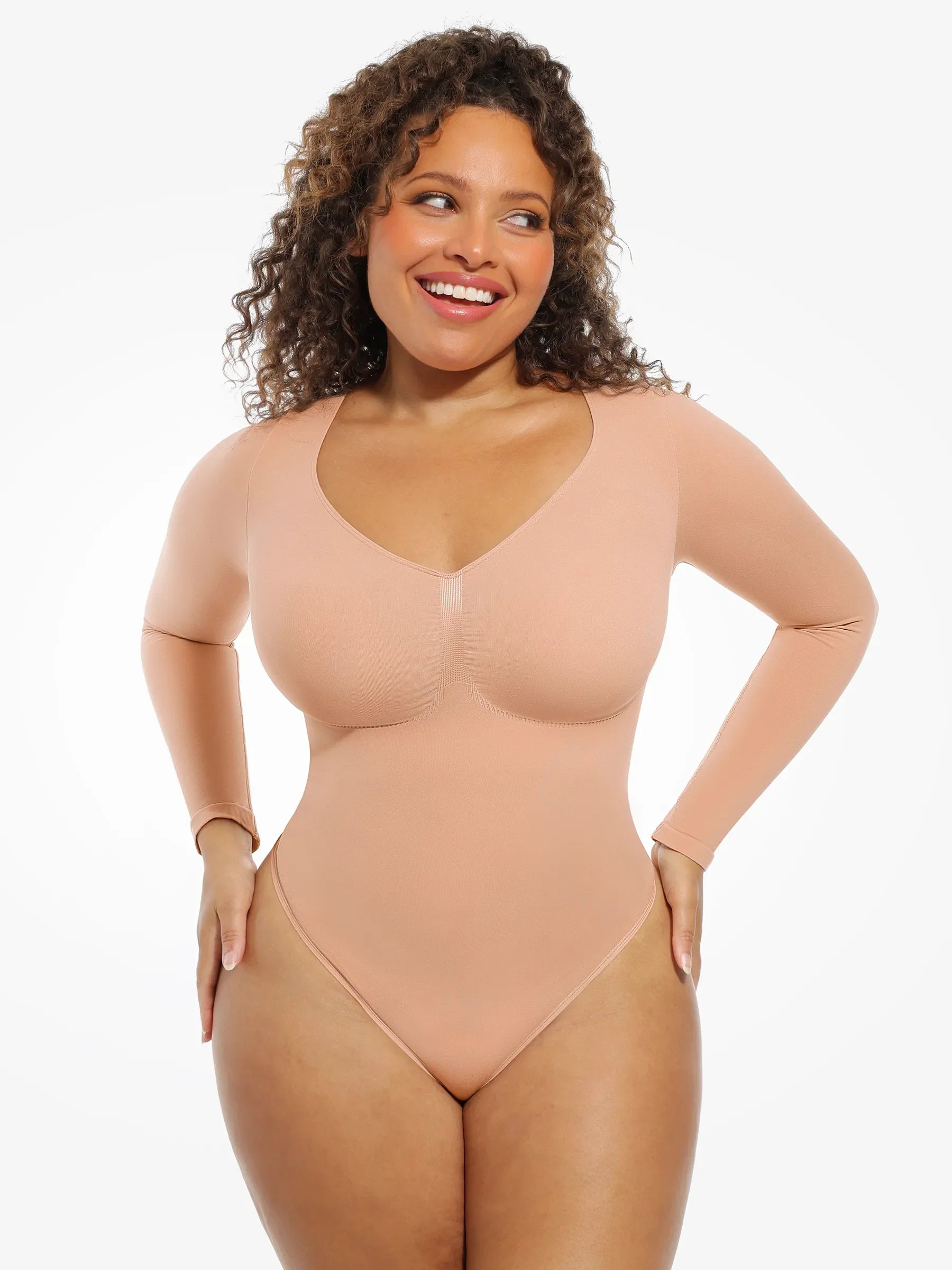 Seamless Supportive Long Sleeve Tummy Control Bodysuit [BOGO]
