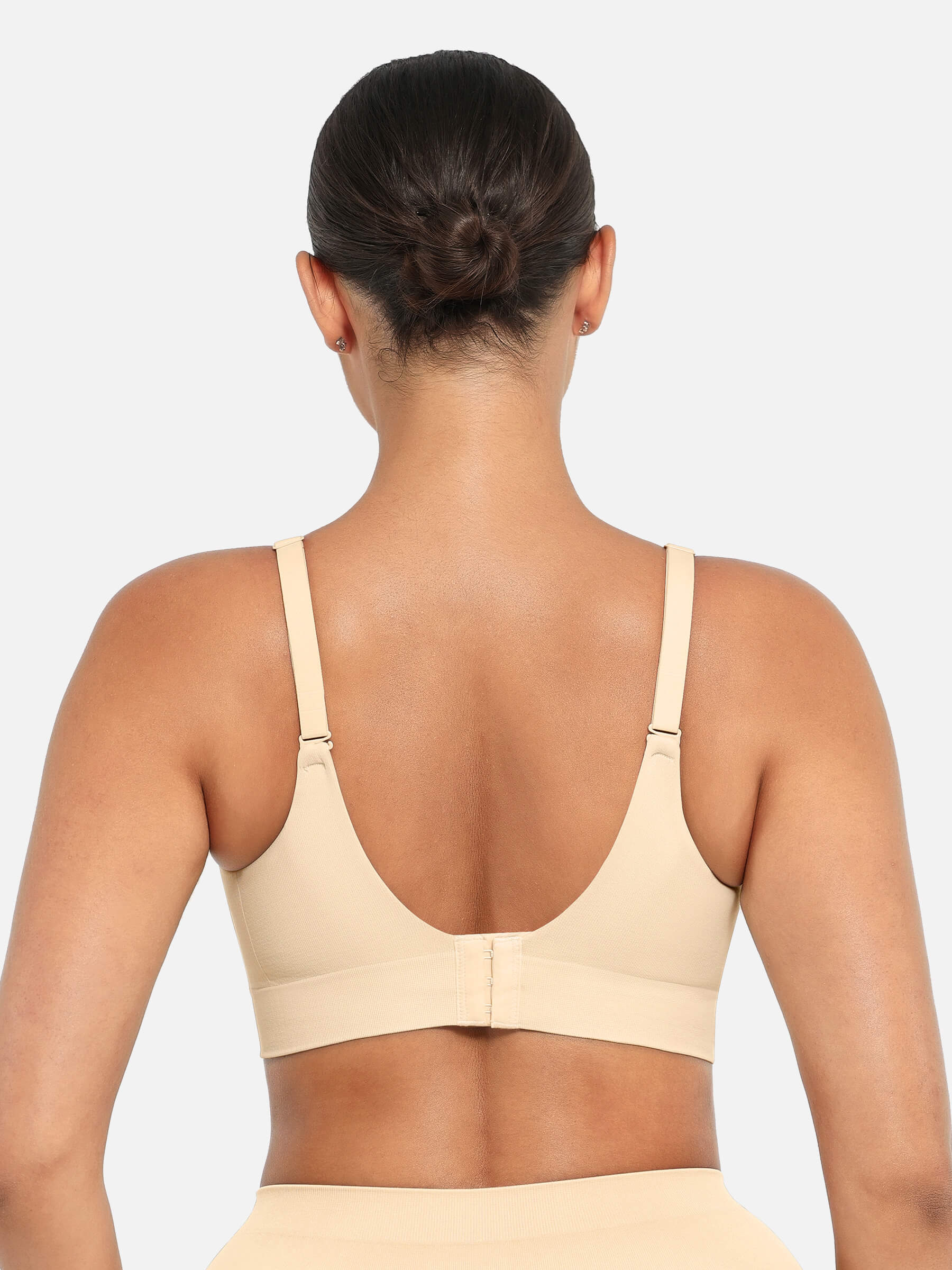 Wire-Free Wide Straps Bra + Push-Up Seamless Bra