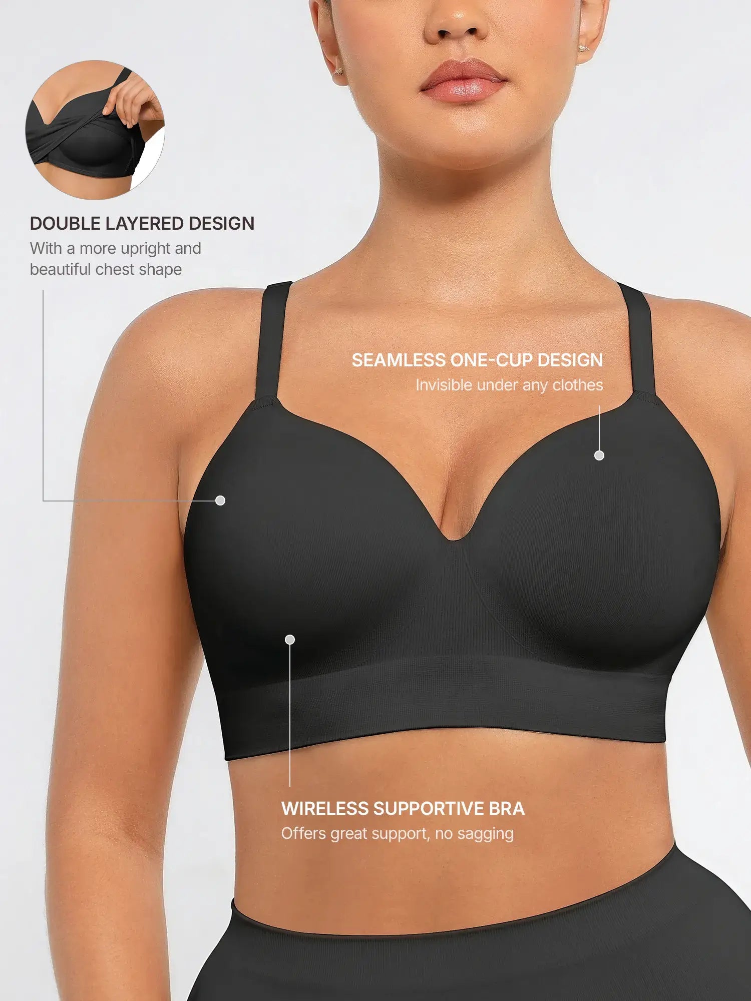 Full Coverage Push-Up Comfort Wireless Bra