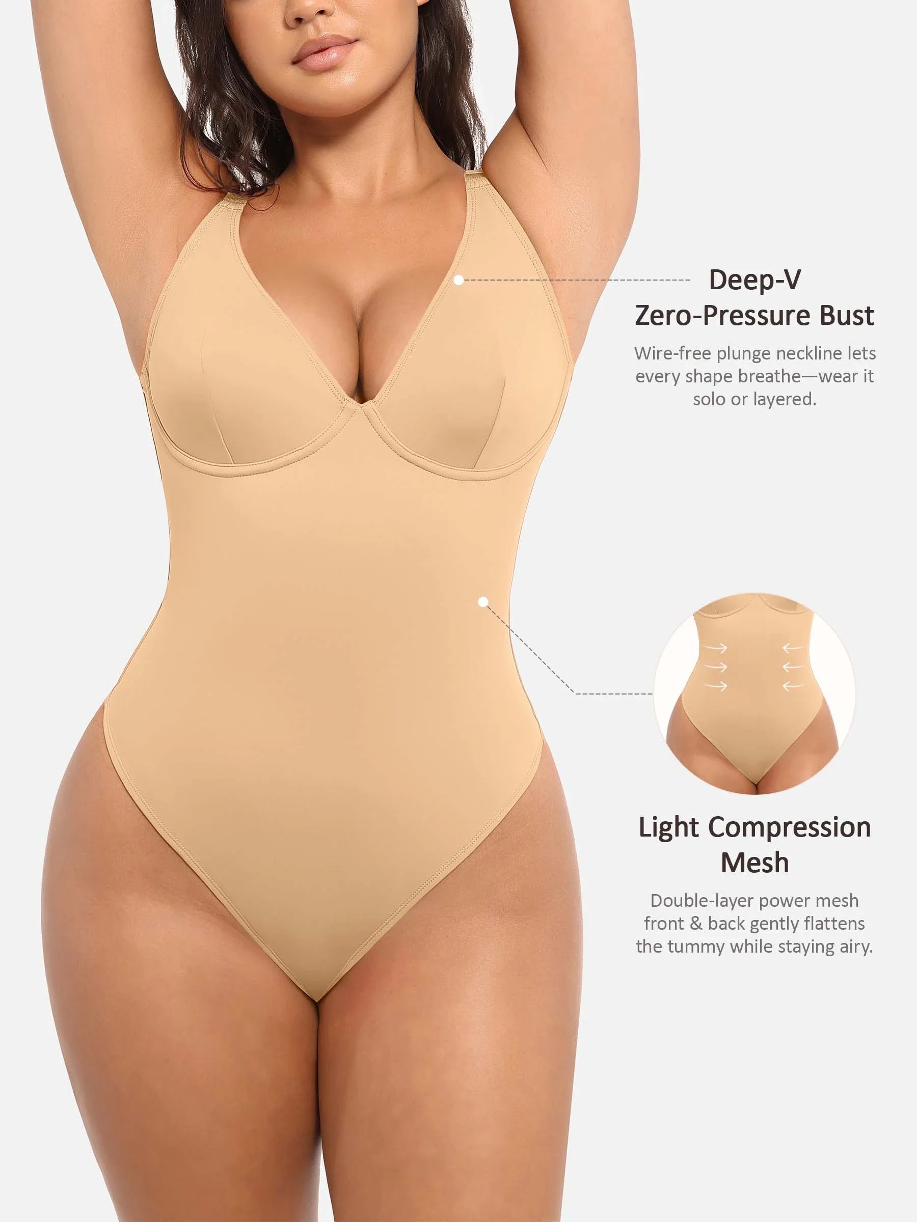 V-Plunge Support Bodysuit