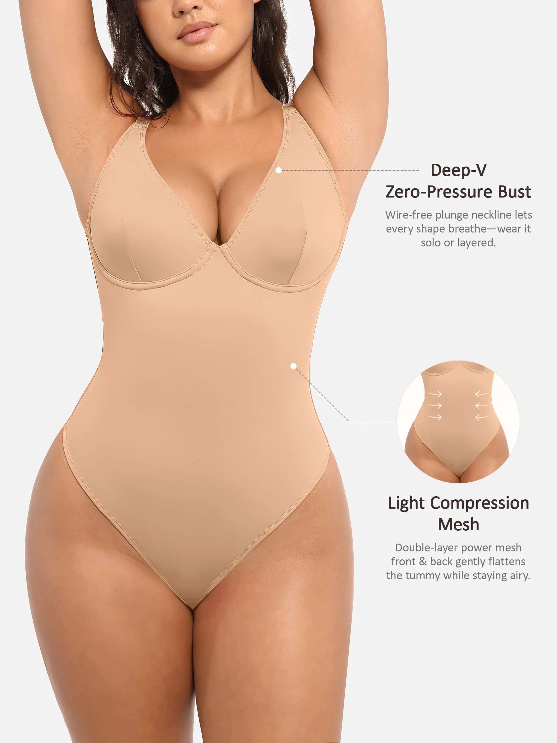 V-Plunge Support Bodysuit