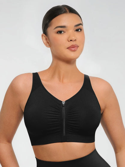 Seamless Front-Opening Zipper Bra