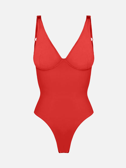 2-Pack V-Neck Tummy Control Bodysuit Bundle
