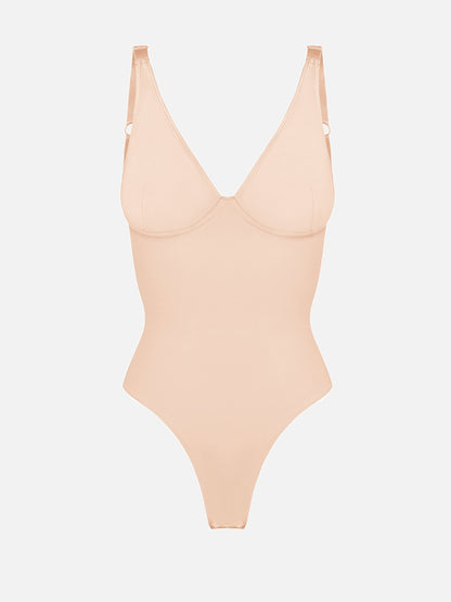 V-Neck Tummy Control Sculpt Bodysuit