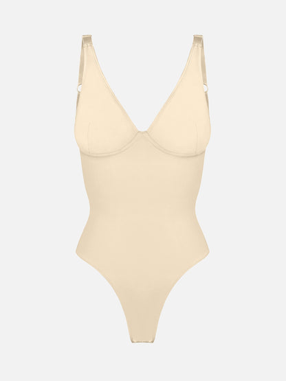 V-Neck Tummy Control Sculpt Bodysuit