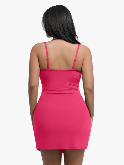 Popilush Shapewear Sculpting Side Slit Mini Dress