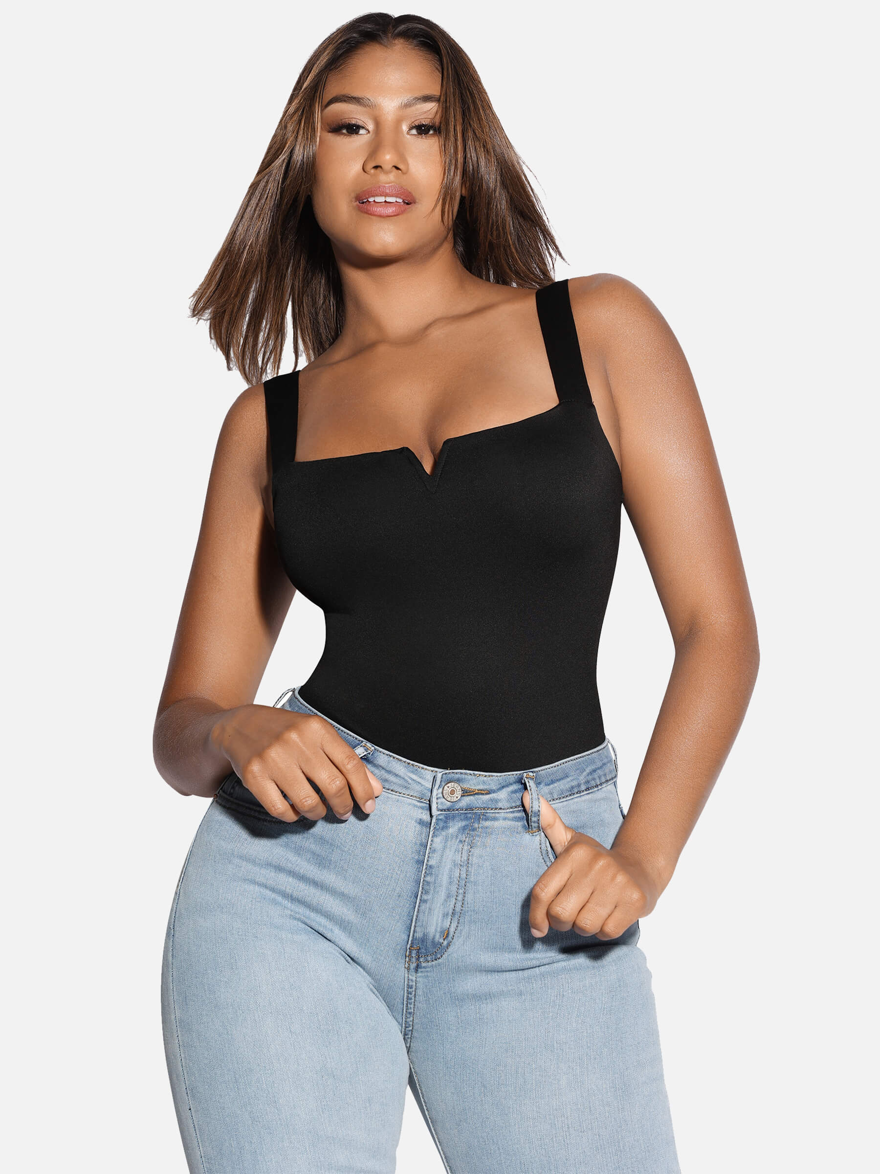 V-Plunge Tummy Control Stretch Bodysuit