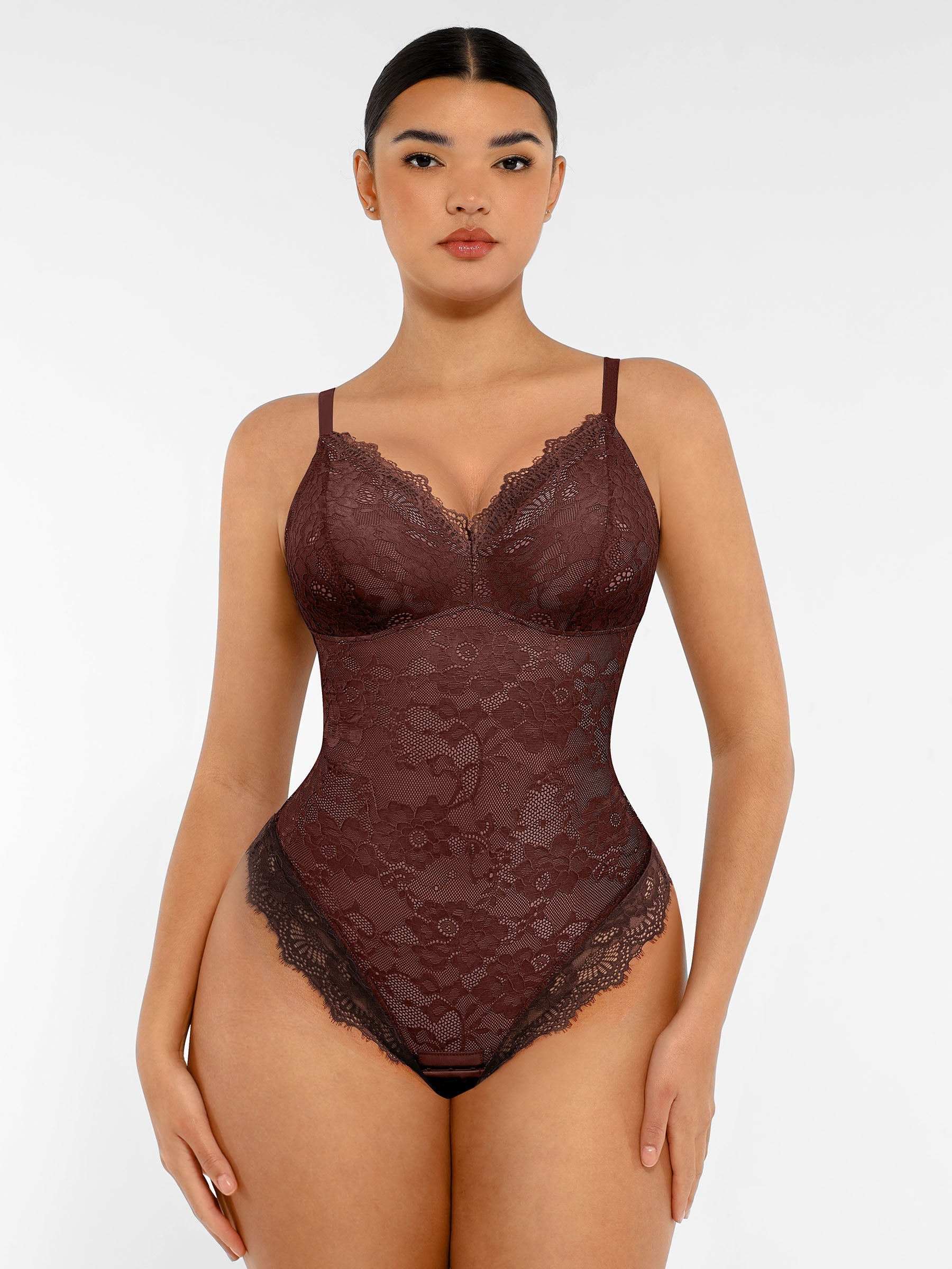 Lace Sculpt V-Neck  Bodysuit