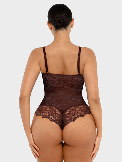 Lace V-Neck Stretch Bodysuit