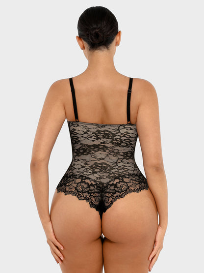 Lace V-Neck Stretch Bodysuit