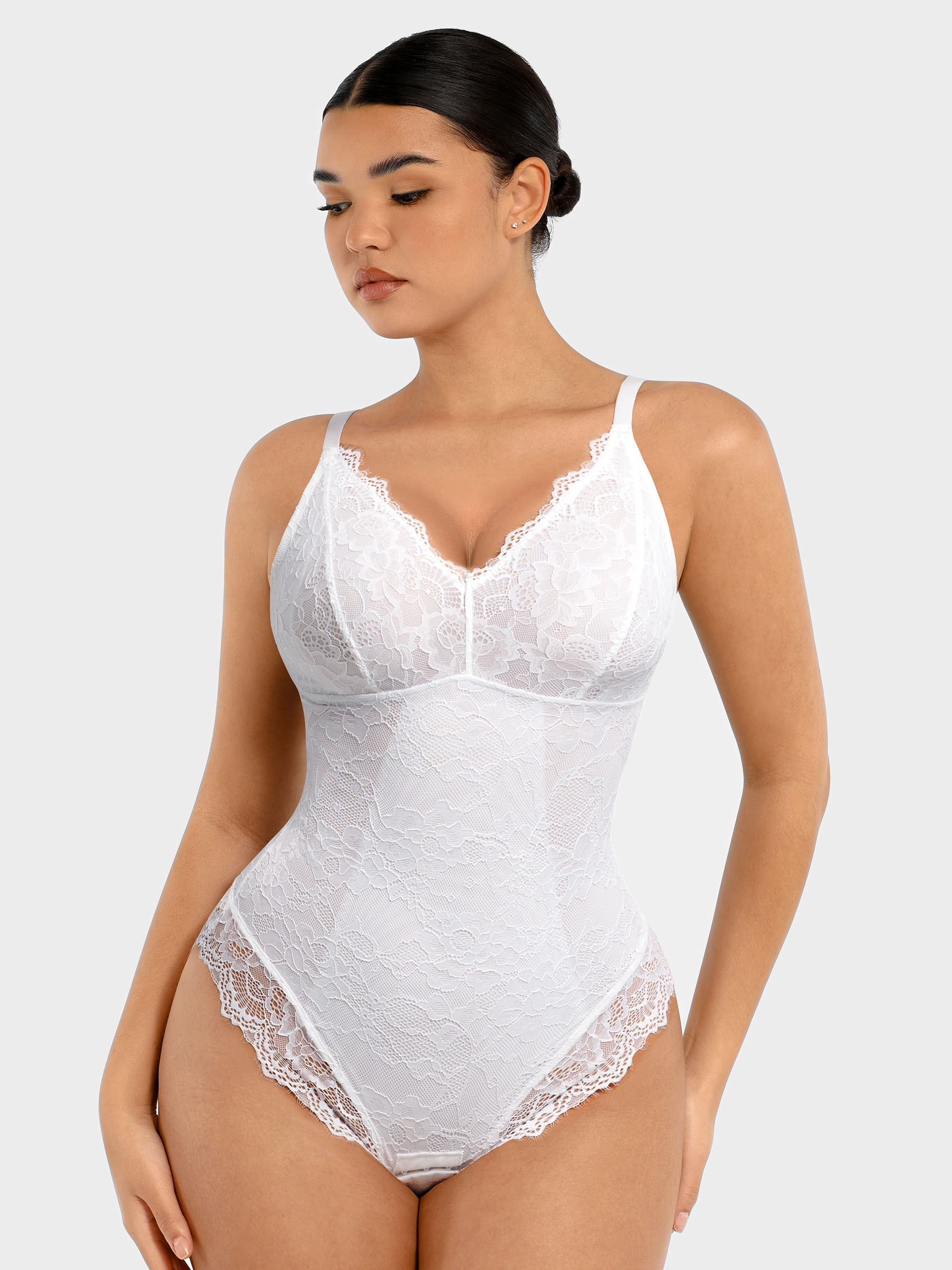 Lace Sculpt V-Neck  Bodysuit