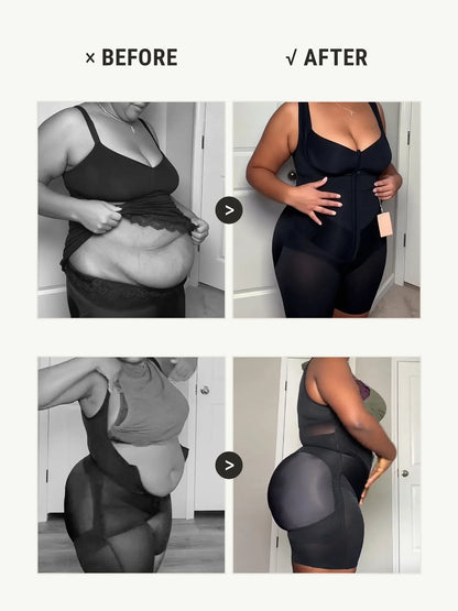 U-Shaped Shaping Lift Bodysuit & Unlined Soft Bra Bundle