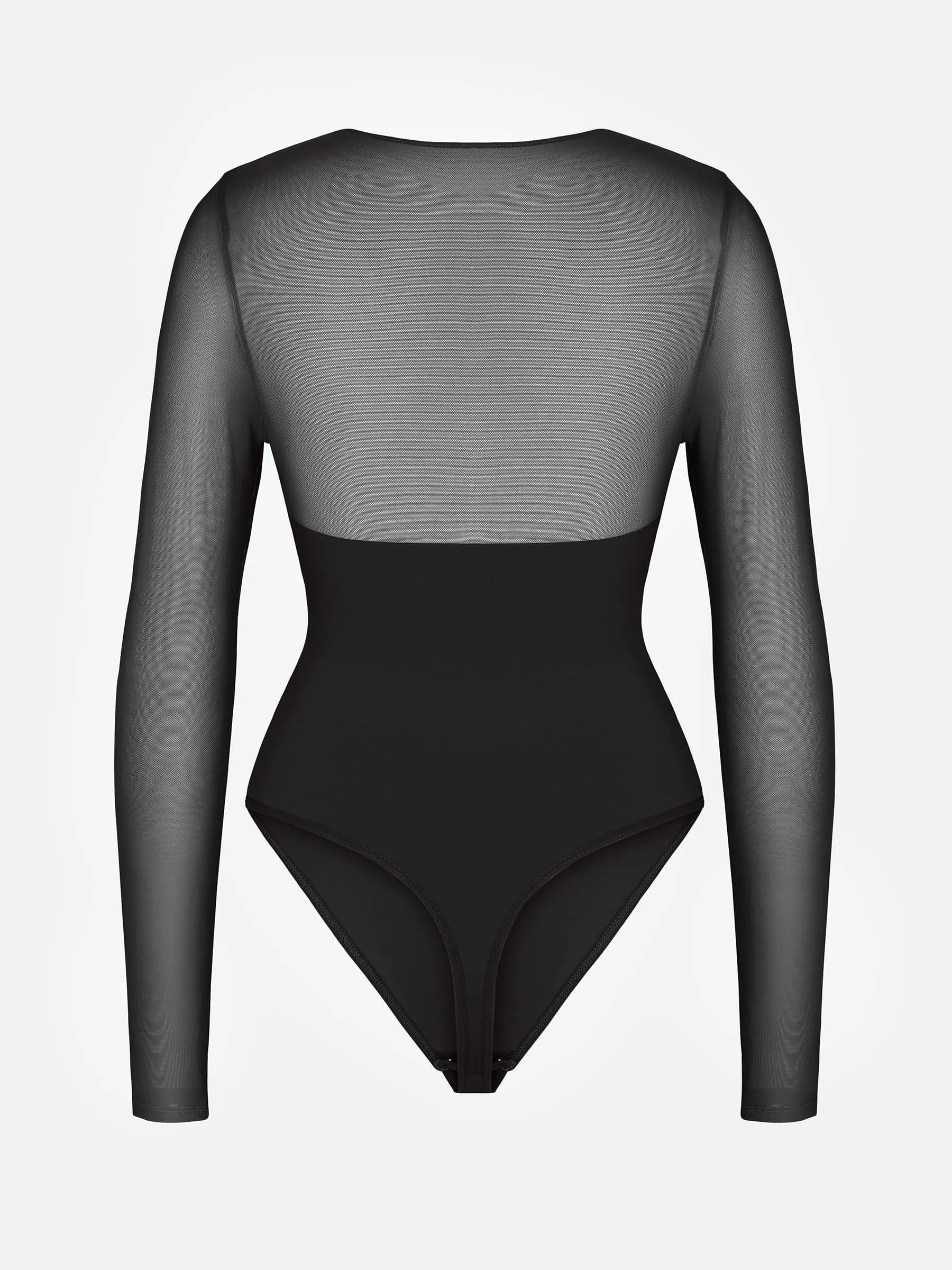 Mesh Panel V-Neck Bodysuit [BOGO]