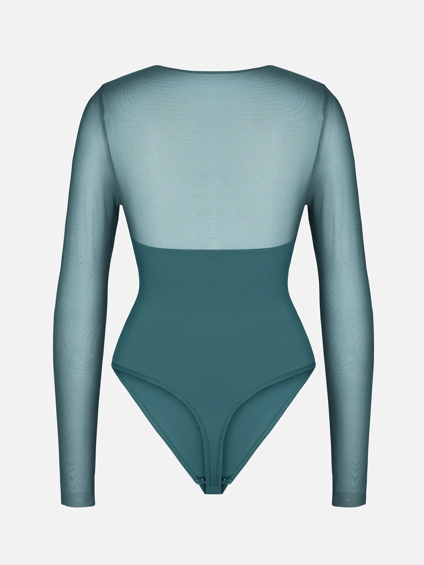 Mesh Panel V-Neck Bodysuit [BOGO]
