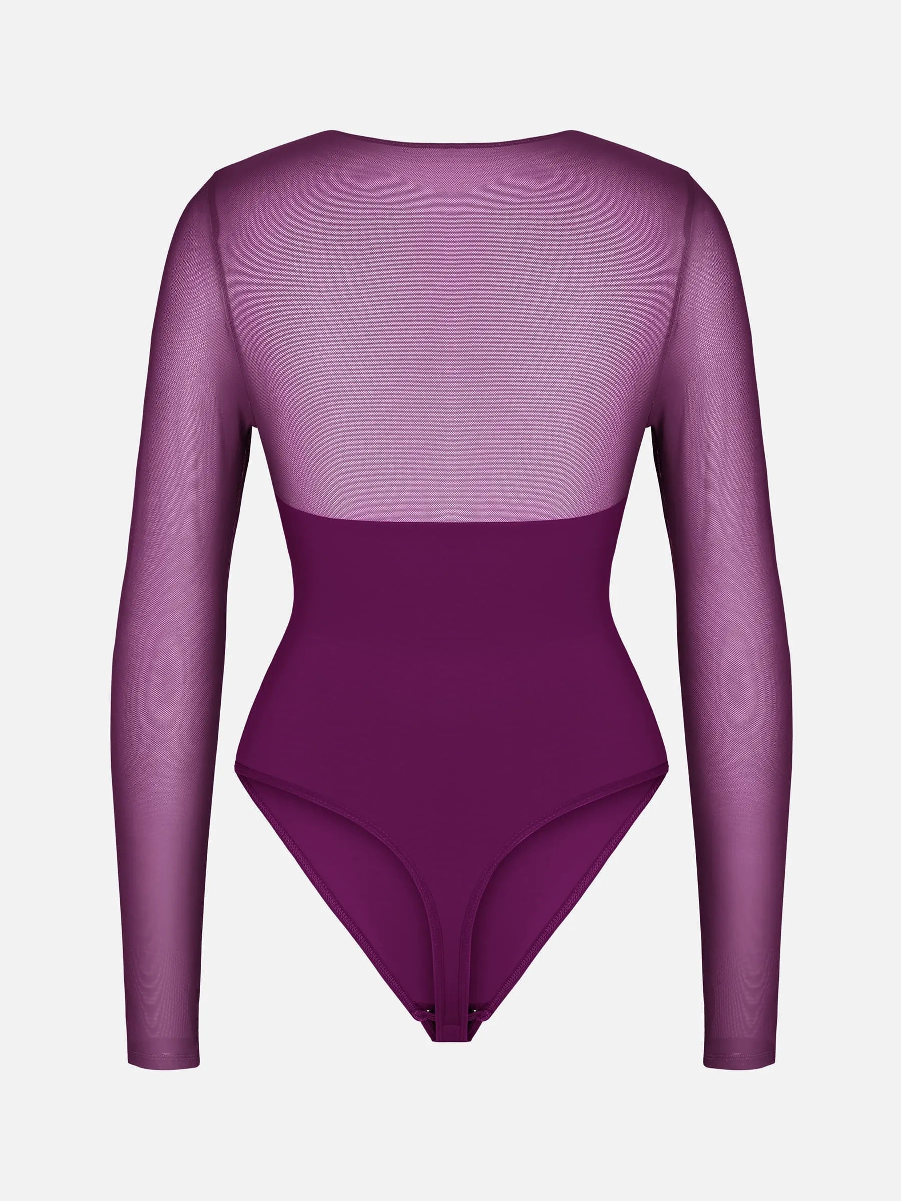 Mesh Panel V-Neck Bodysuit [BOGO]