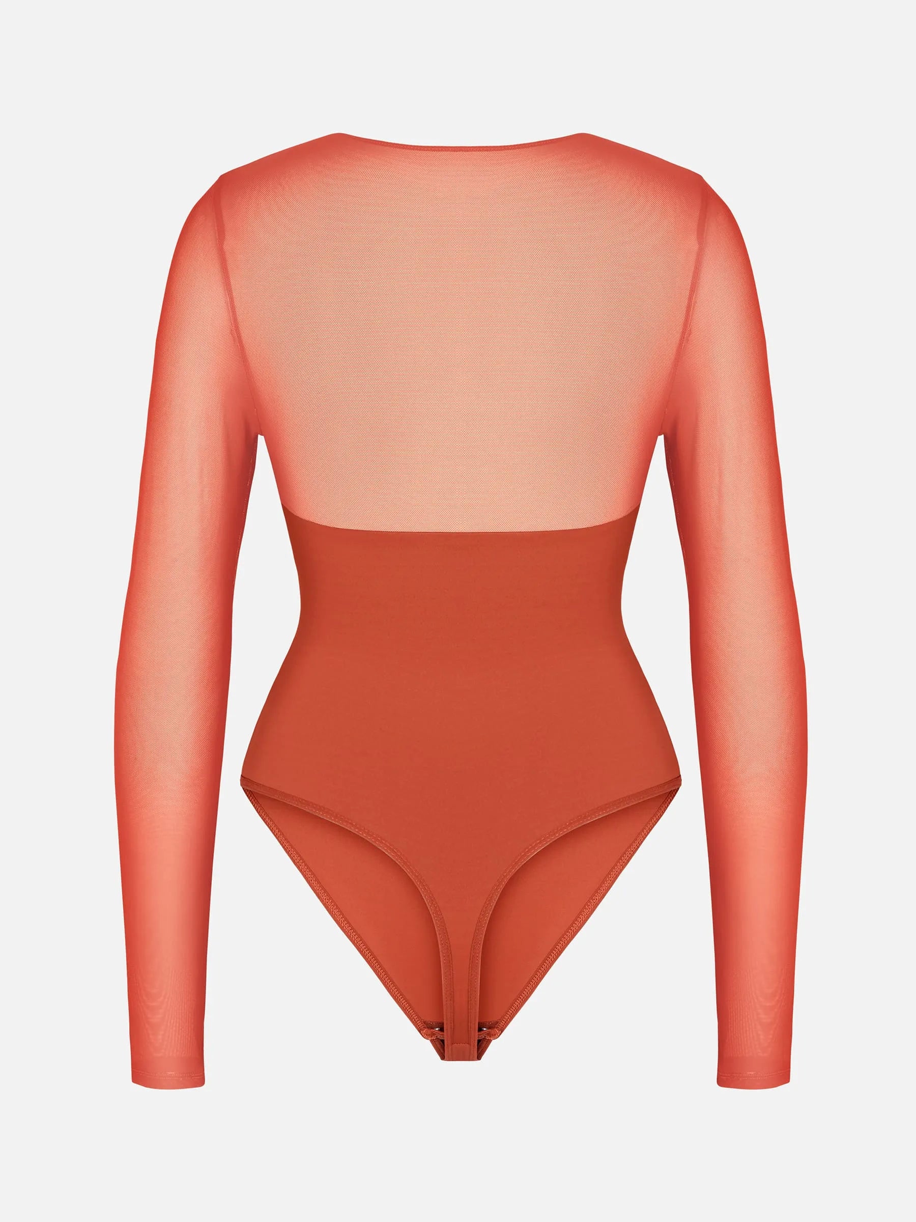Mesh Panel V-Neck Bodysuit [BOGO]