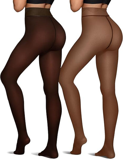 2 Pairs Fleece Lined Tights