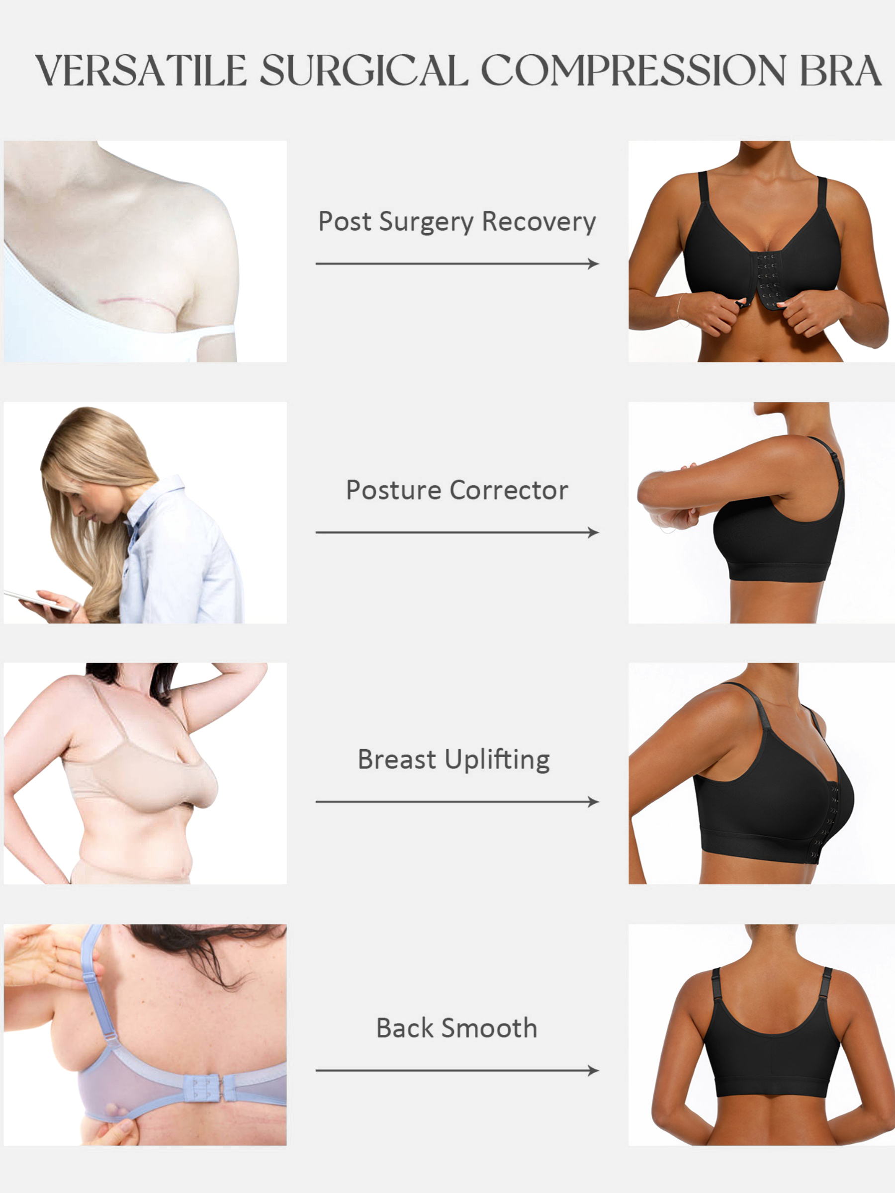 Post-Surgery Front-Closure Mastectomy Bra