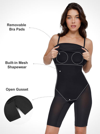 Popilush Bluetag Cooling Shapewear Slimming Midi Tube Dress