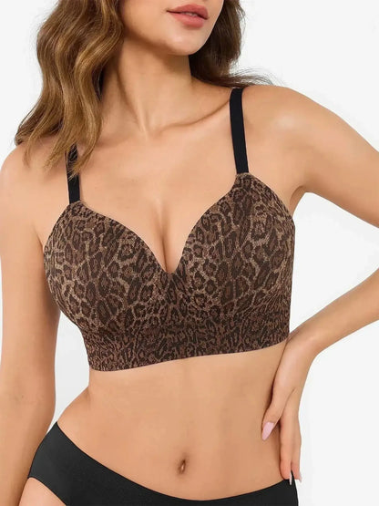 Popilush Seamless Wireless Leopard Shaping Push Up Bra